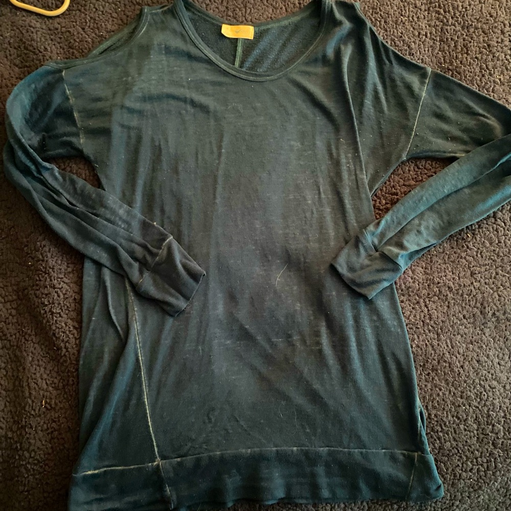 Peacock Blue Cold Shoulder Tunic
